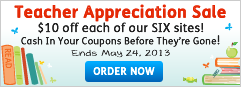 Teacher Appreciation - Open House Sale. Ends May 24, 2013 - Register now! Teacher Appreciation Week - Open House 2013