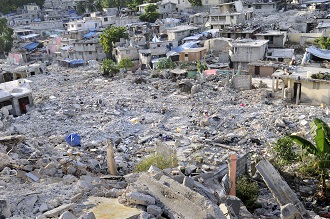 Destruction after the earthquake